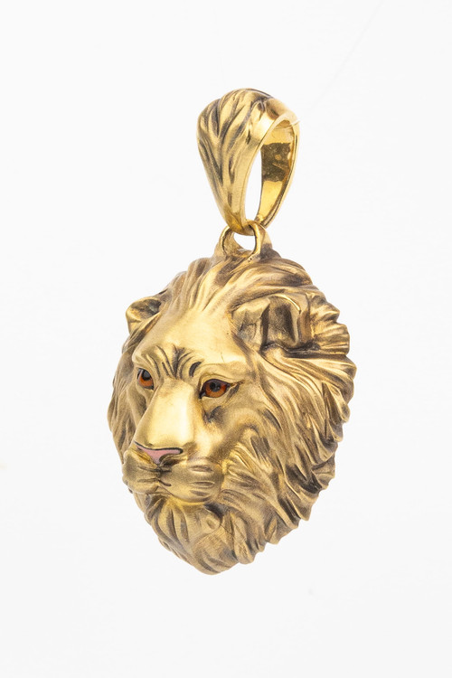 Подвеска из лимонного золота c эмаль