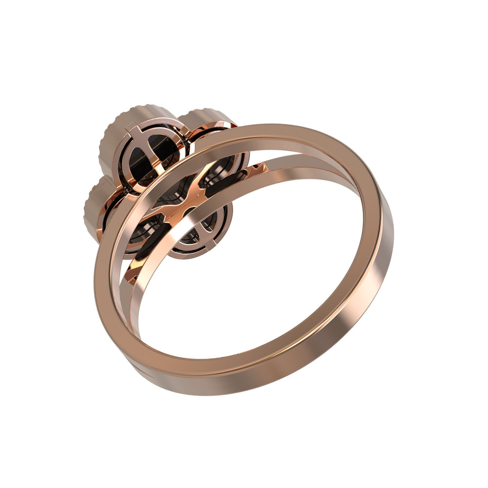 Кольцо из золота c бриллиантами и ониксом