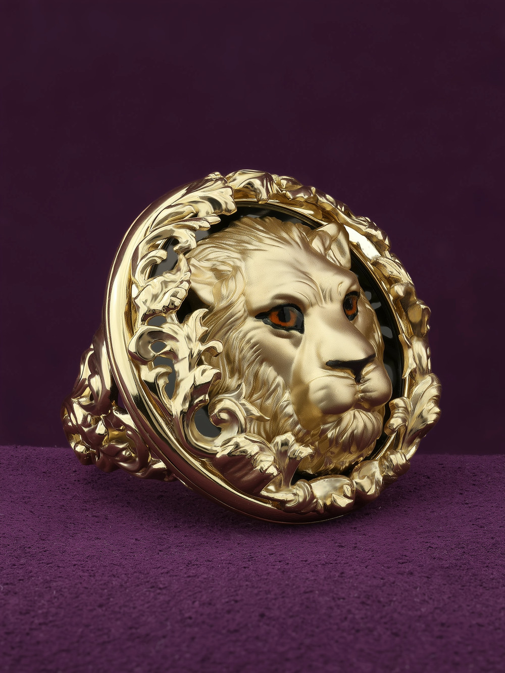 Кольцо из лимонного золота c эмаль и ониксом