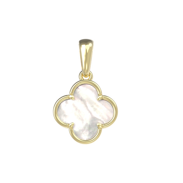 Подвеска из лимонного золота c перламутром