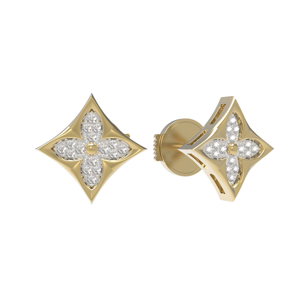 Серьги из лимонного золота c бриллиантами