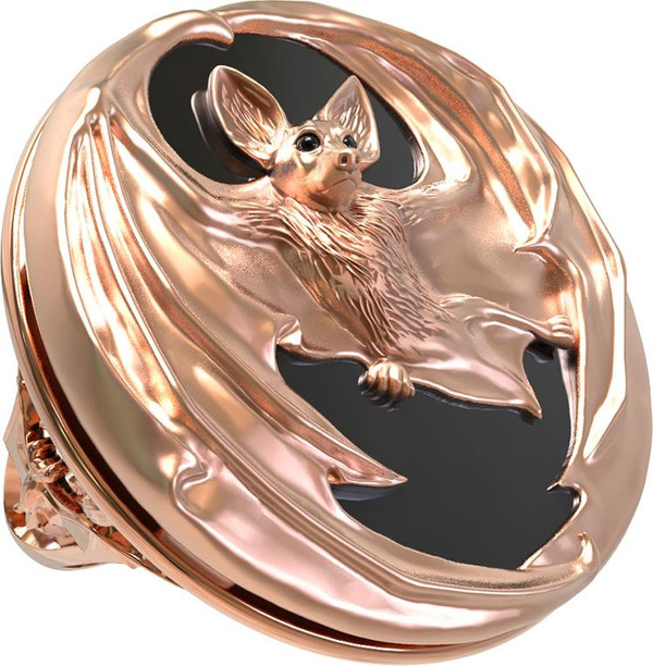 Кольцо из золота c эмаль и ониксом