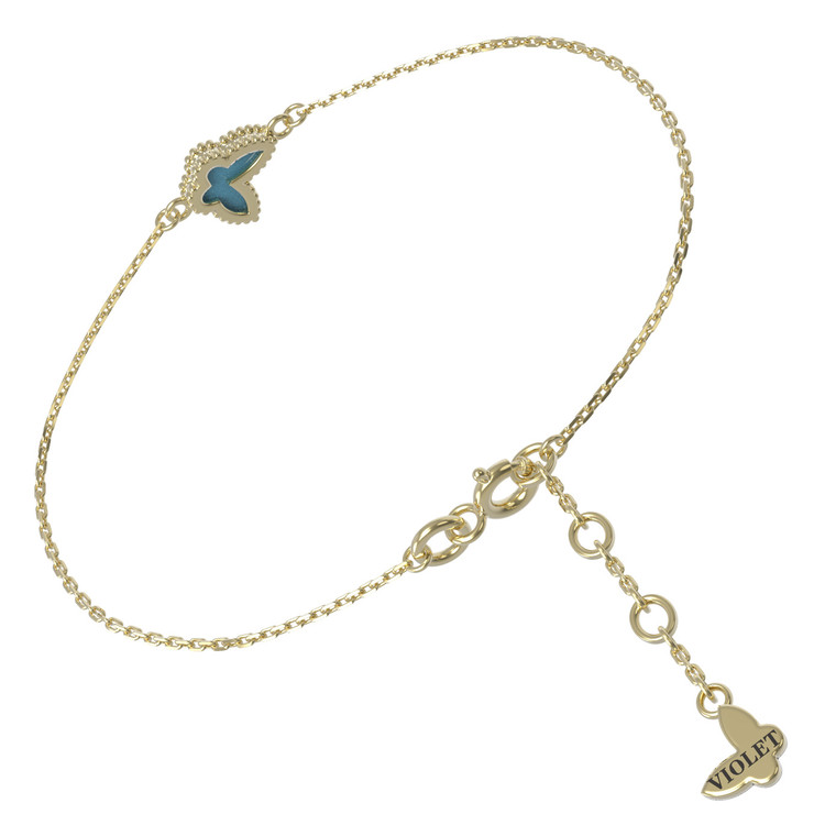 Браслет из лимонного золота c бирюзой