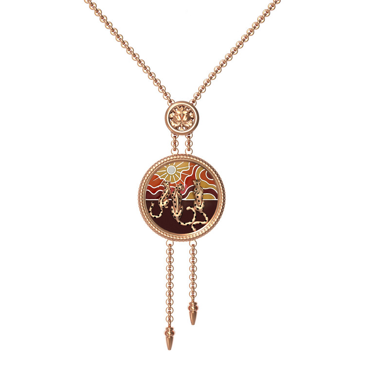 Колье из золота c эмалью