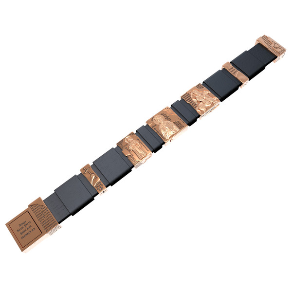 Браслет из золота c кожаным шнурком