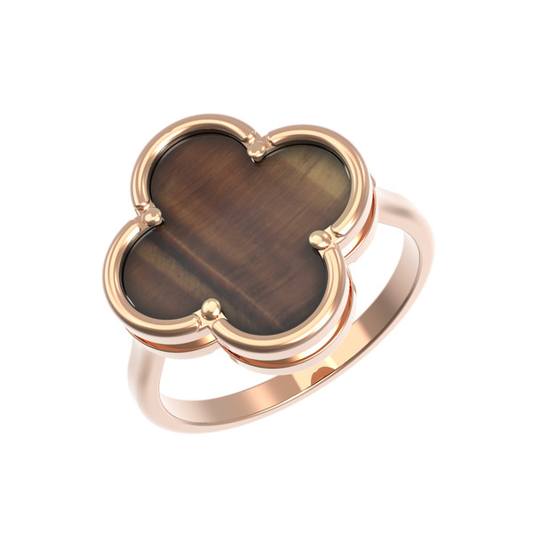 Кольцо из золота c тигровым глазом