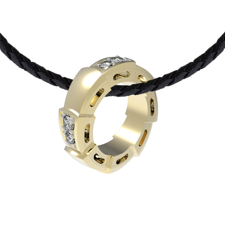 Подвеска из лимонного золота c бриллиантами