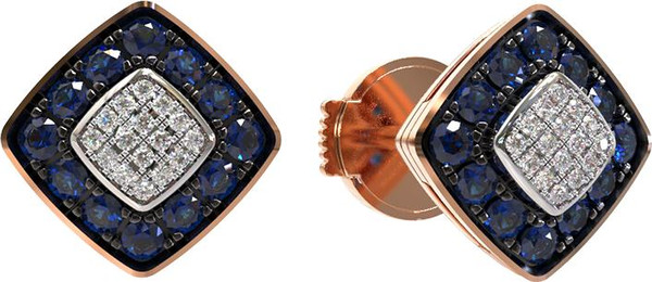 Серьги из золота c бриллиантами и сапфиром