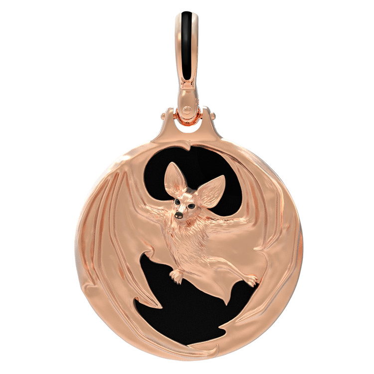 Подвеска из золота c эмаль и ониксом