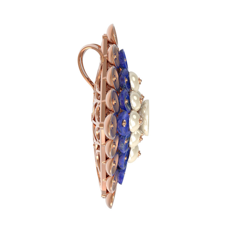 Подвеска из золота c лазуритом и перламутром