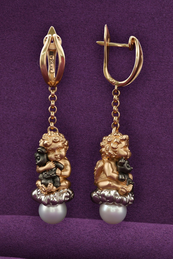 Серьги из золота c жемчугом