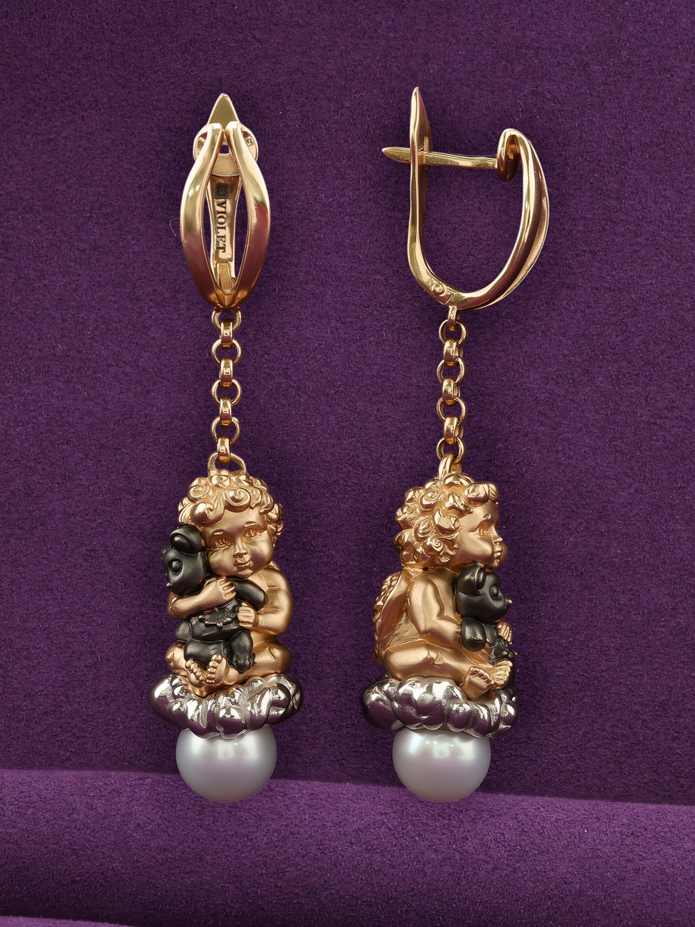 Серьги из золота c жемчугом