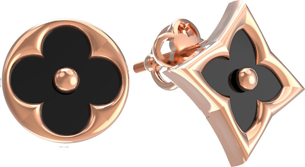 Серьги из золота c ониксом