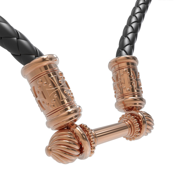 Шнурок кожаный из золота c кожаным шнурком