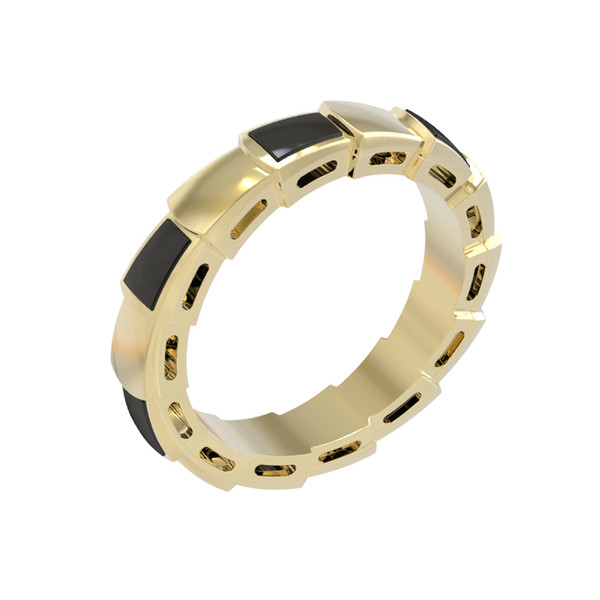 Кольцо из лимонного золота c ониксом