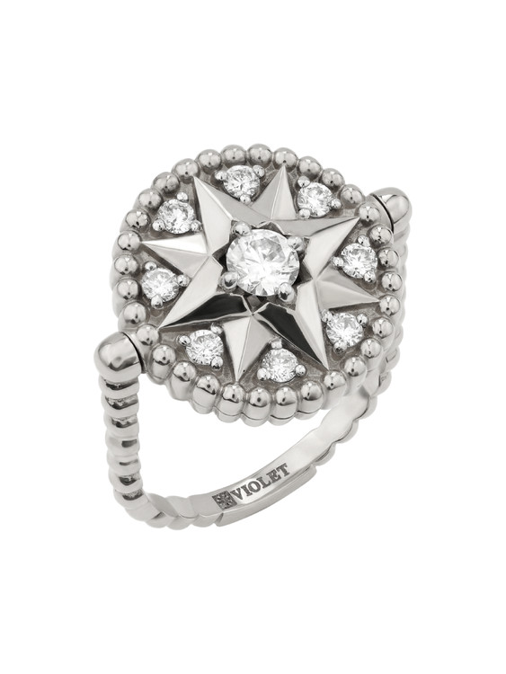 Кольцо из белого золота c бриллиантами