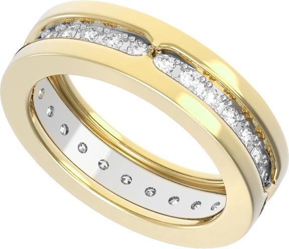 Кольцо из лимонного золота c бриллиантами