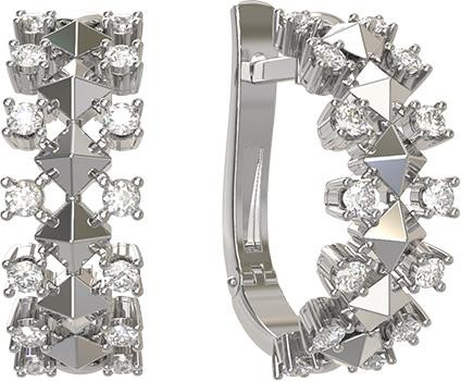 Серьги из белого золота c бриллиантами