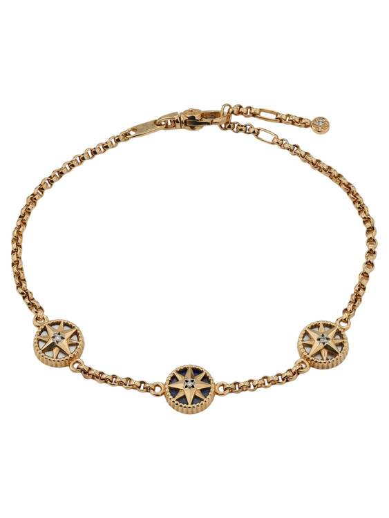 Браслет из золота c бриллиантами, лазуритом и перламутром