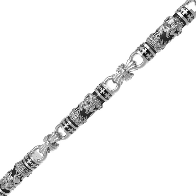 Цепь из белого золота c эбеновым деревом