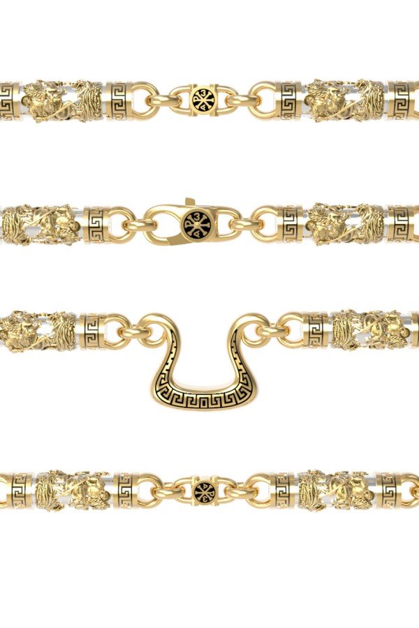 Цепь из лимонного золота c эмалью