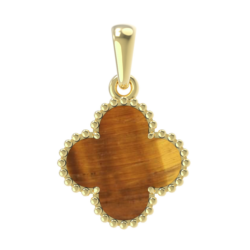 Подвеска из лимонного золота c тигровым глазом