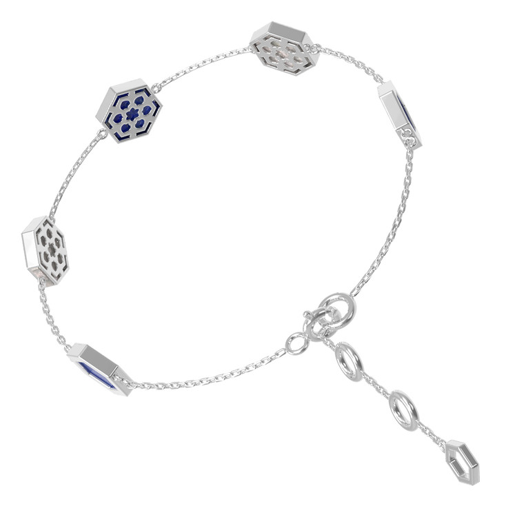 Браслет из белого золота c лазуритом и перламутром