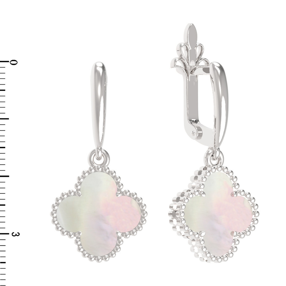 Серьги из белого золота c перламутром