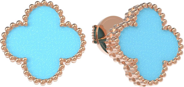 Серьги из золота c бирюзой