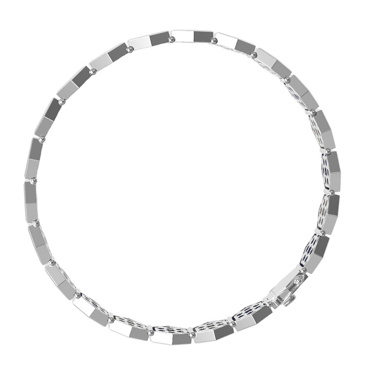 Браслет из белого золота c ониксом и перламутром