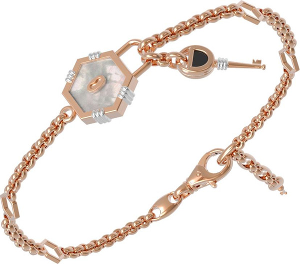 Браслет из золота c ониксом и перламутром