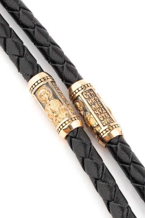 Шнурок кожаный из золота c кожаным шнурком