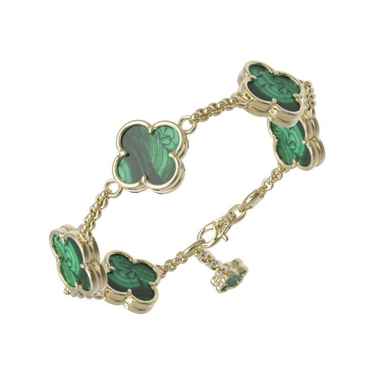 Браслет из лимонного золота c малахитом