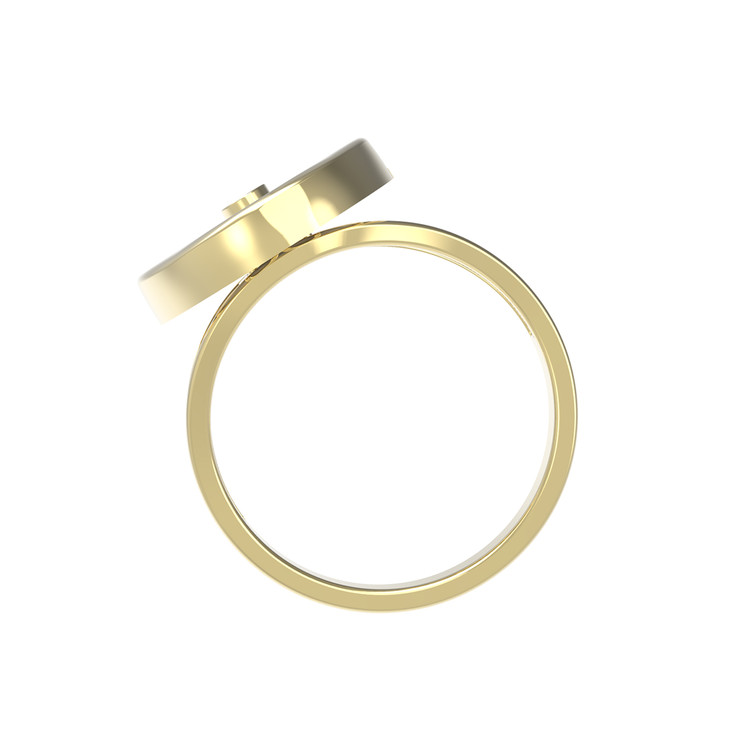 Кольцо из лимонного золота c бриллиантами и перламутром