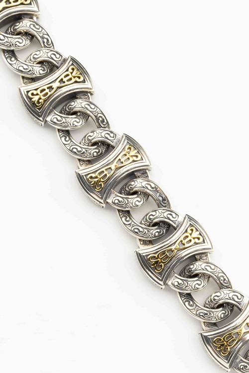 Браслет из серебра и золота c рубином