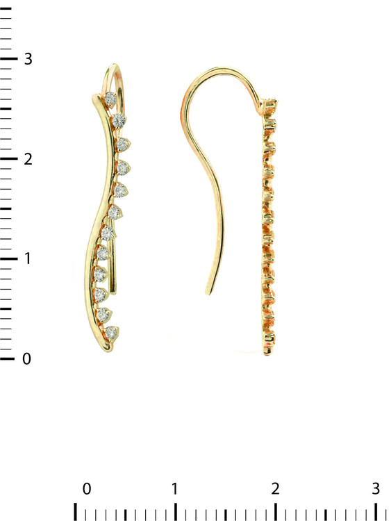 Серьги из лимонного золота c бриллиантами