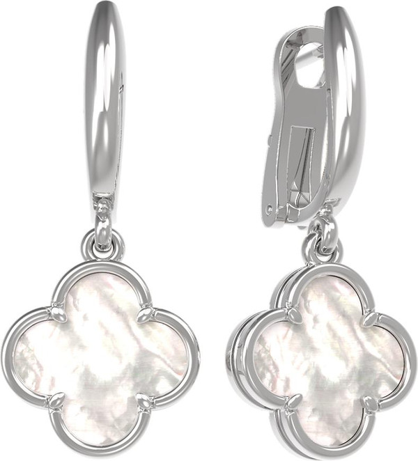 Серьги из белого золота c перламутром