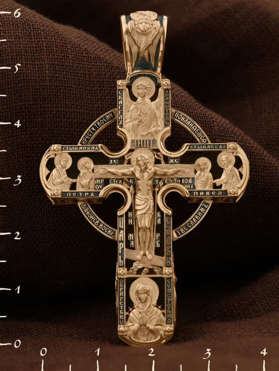 Крест из золота c эбеновым деревом