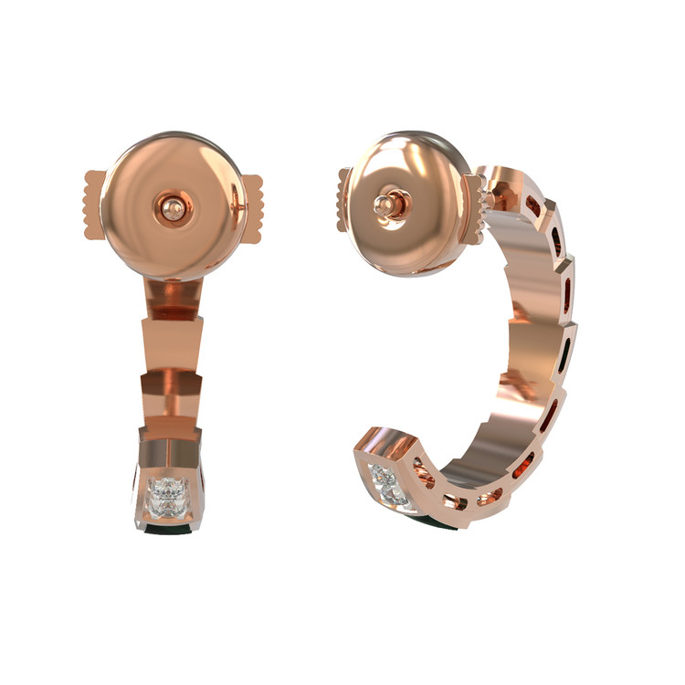 Серьги из золота c бриллиантами и ониксом