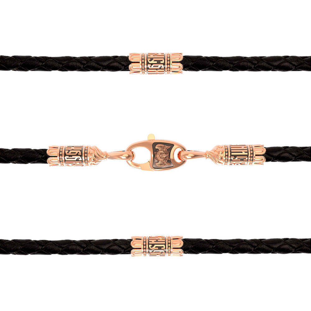 Шнурок кожаный из золота c кожаным шнурком