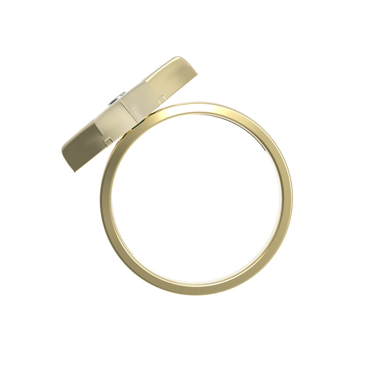 Кольцо из лимонного золота c бриллиантами и ониксом