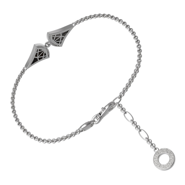 Браслет из белого золота c ониксом и перламутром