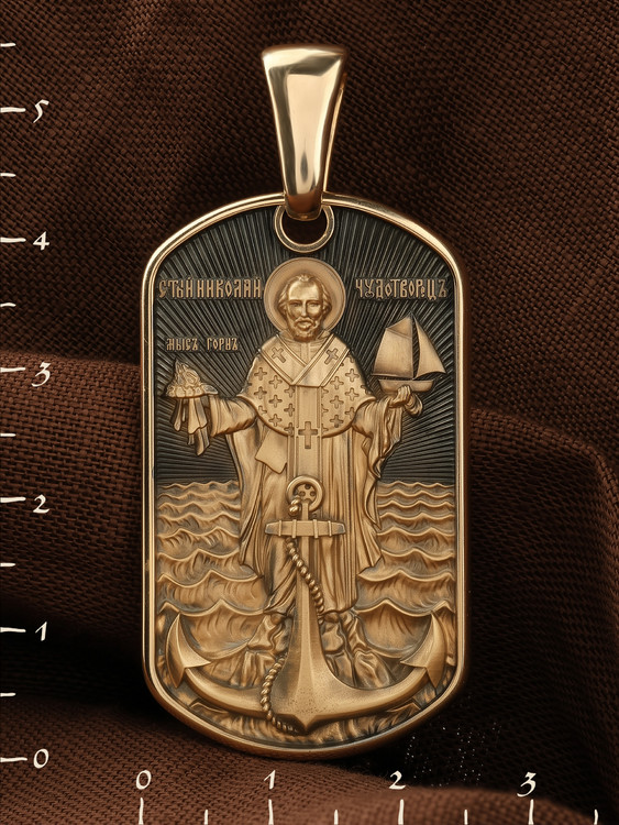 Образок из золота c эмаль