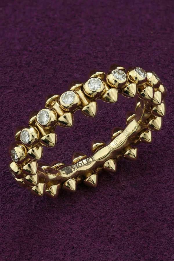 Кольцо из лимонного золота c бриллиантами