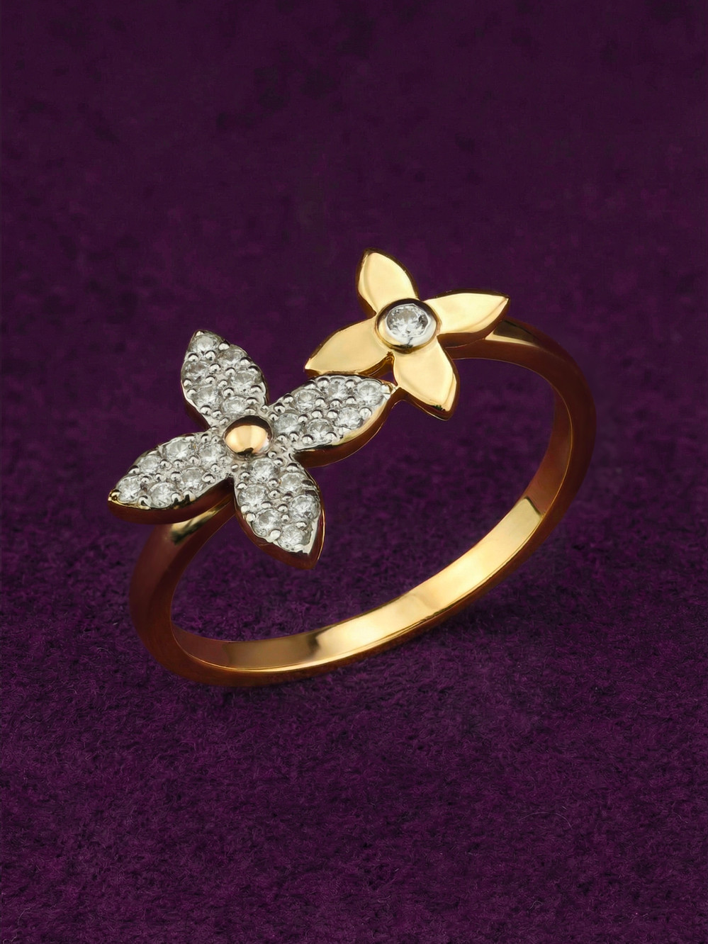 Кольцо из лимонного золота c бриллиантами