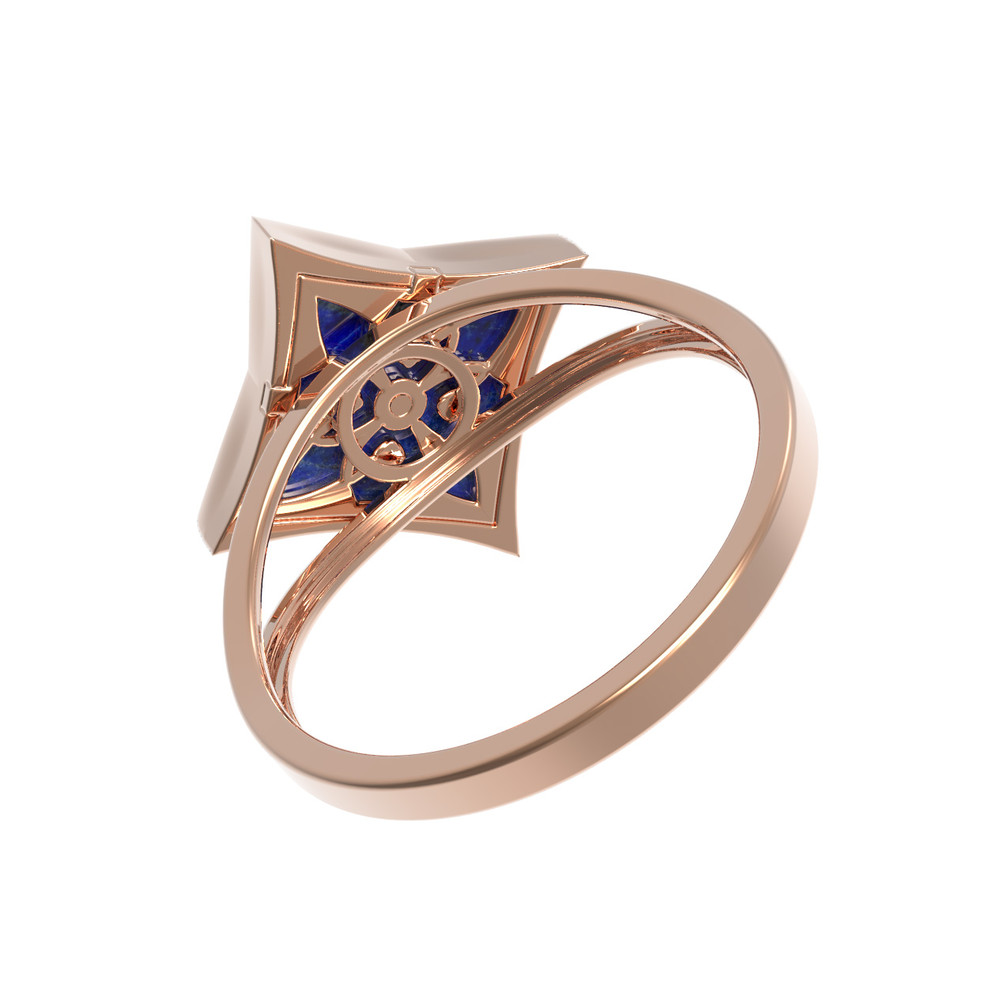 Кольцо из золота c бриллиантами и лазуритом