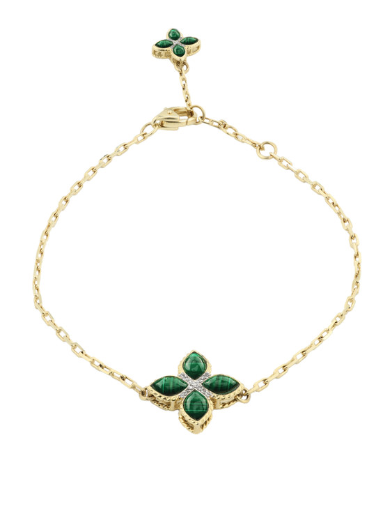 Браслет из лимонного золота c бриллиантами и малахитом