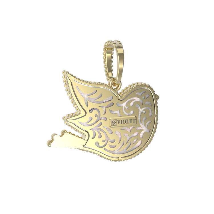 Подвеска из лимонного золота c эмалью и перламутром