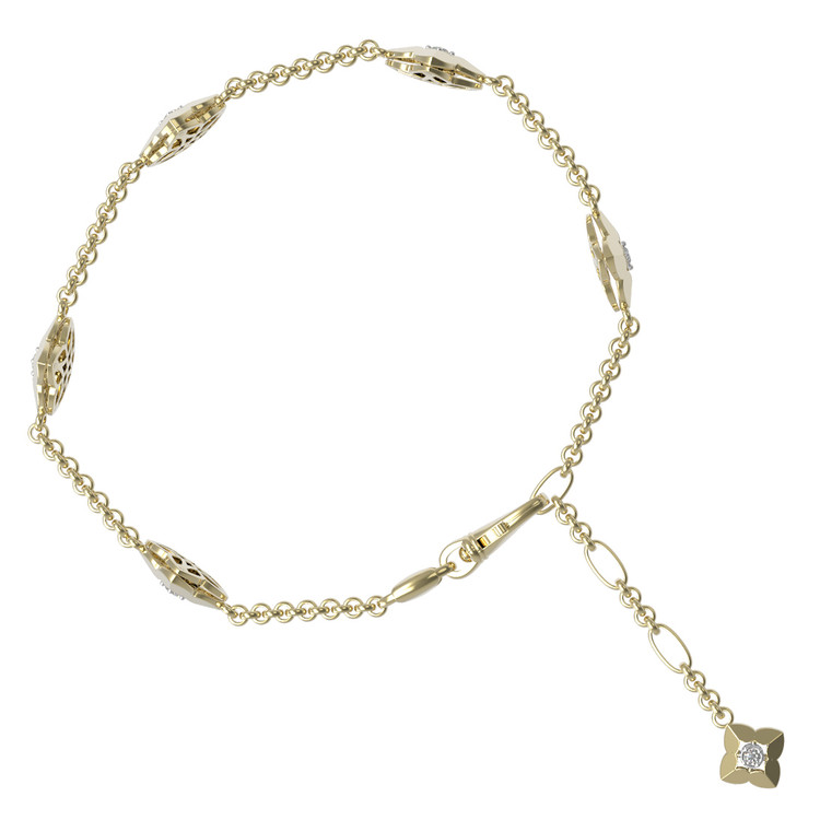 Браслет из лимонного золота c бриллиантами