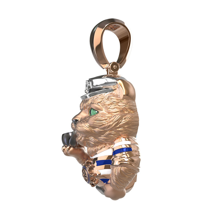 Подвеска из золота c эмаль , бриллиантами и рубином